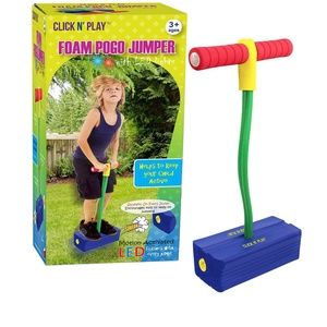 Click n' Play Foam Pogo Jumper - Makes Squeaky Sounds with Flashes LED L…